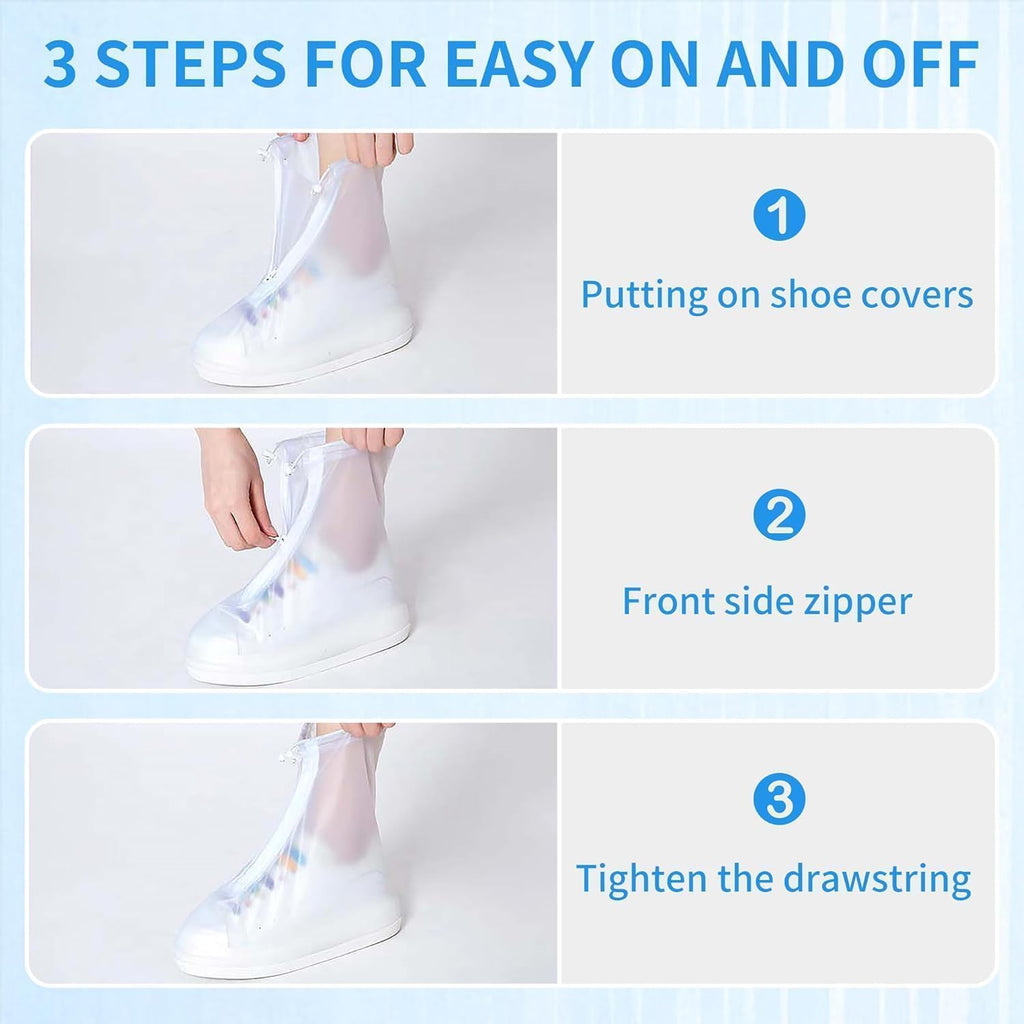 Non-Slip Silicone Waterproof Rain Shoe & Shoe Cover Bag– Pack of 2 XXL