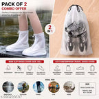 Non-Slip Silicone Waterproof Rain Shoe & Shoe Cover Bag– Pack of 2 XXL